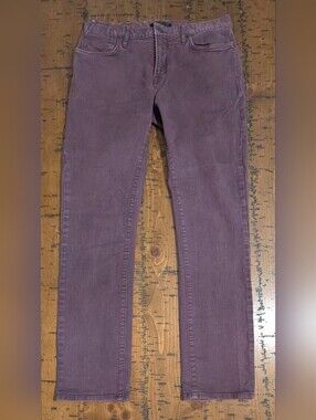 John Varvatos 32x32 Bowery Slim Straight Burgundy Jeans